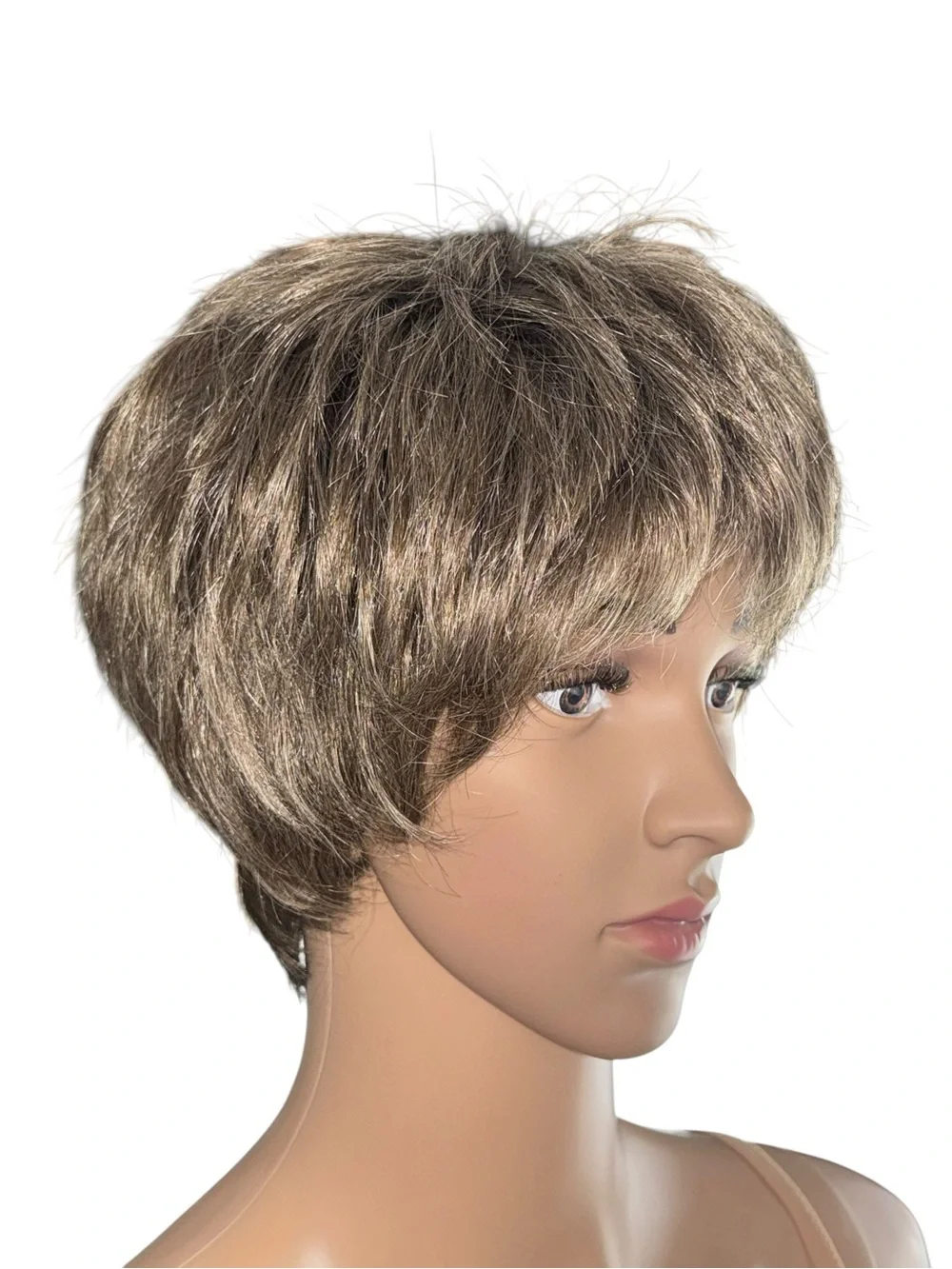 ⁠Paula Young Pixie Wig A5425 Ash Brown Gray 38A Cosplay Halloween Dress Up